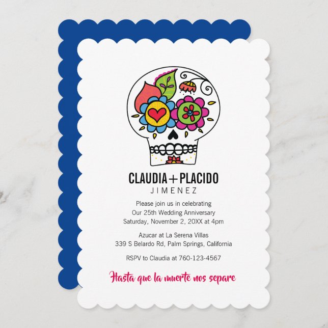 Til Death Due Us Part - årsdag Inbjudningar (Fram/baksida)