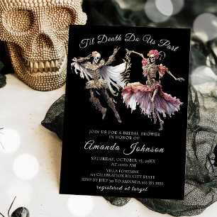 Til Death Gothic Skeleton Halloween Möhippa Inbjudningar