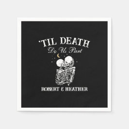 Til Death Skeleton Älskare Tarot Card Goth Bröllop Pappersservett
