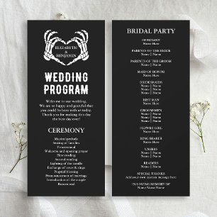 Til Death Skeleton Black Long Bröllopsprogram