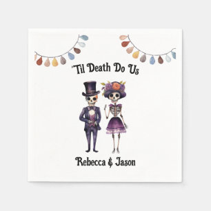 Til Death Skeletons Bröllop Gothic Pappersservett