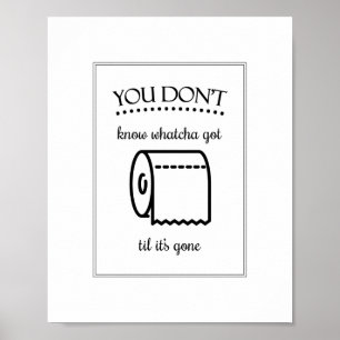Til Det är Borta, roligt Bathroom-tecken Poster