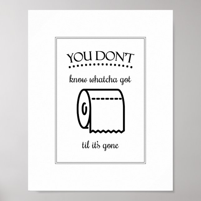 Til Det är Borta, roligt Bathroom-tecken Poster (Framsidan)