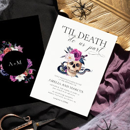 "Til Död do oss Part Lila & Black Bröllop Invit. Inbjudningar