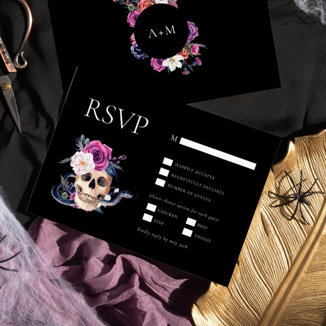 "Til Död do oss Part Lila & Black OSA Inbjudningar (Skapare uppladdad)