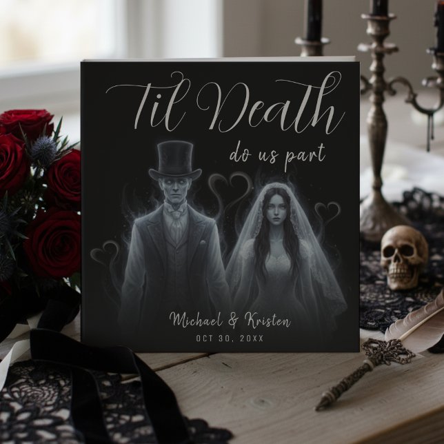 Til Död Do US Part Ghost Gothic Bröllop Gästböcker (Til Death Do Us Part Ghost Gothic Wedding Guest Book
)