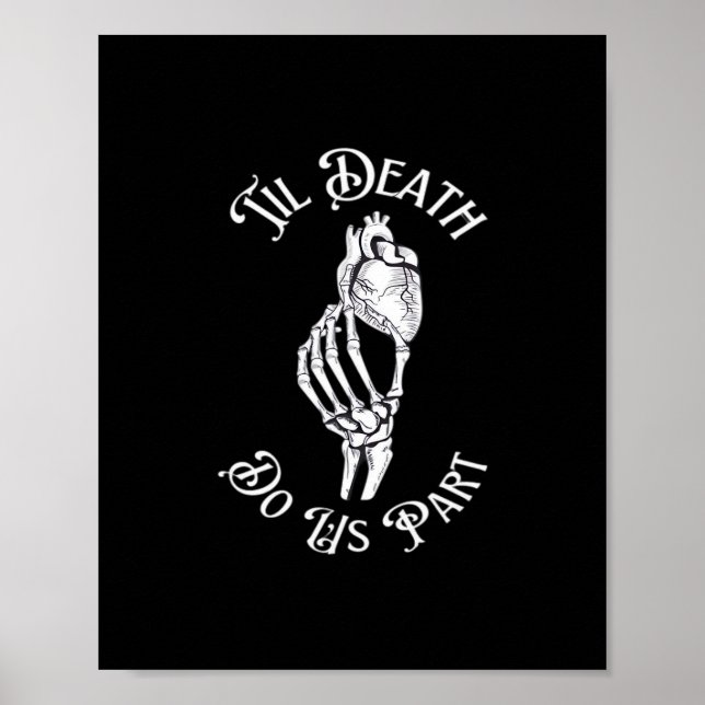 Til Död Do US Part Skeleton Hand Holding Anatomi Poster (Framsidan)