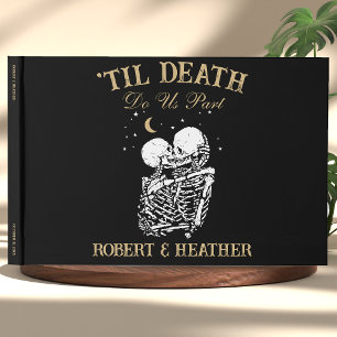 Til Död Skeleton Goth Romantic Mörk Coola Bröllop Gästböcker