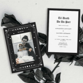 Til Döden Gothic Photo Halloween Bröllop Inbjudningar