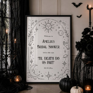 Til Döden Halloween Bröllopsdusch Välkommen Poster