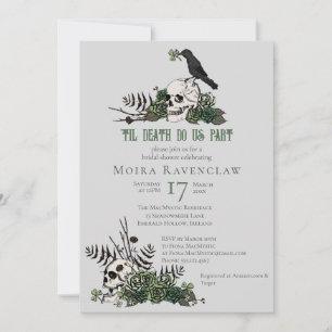 Til Dödsgotiic Irish Blommigt Skull Möhippa Inbjudningar