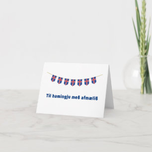 Til hamingju með afmæ lið, Islands födelsedag Kort
