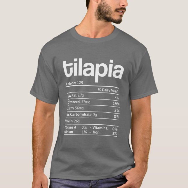 Tilapia Nutrition Fact Funny Thanksgiving Christma T Shirt (Framsida)