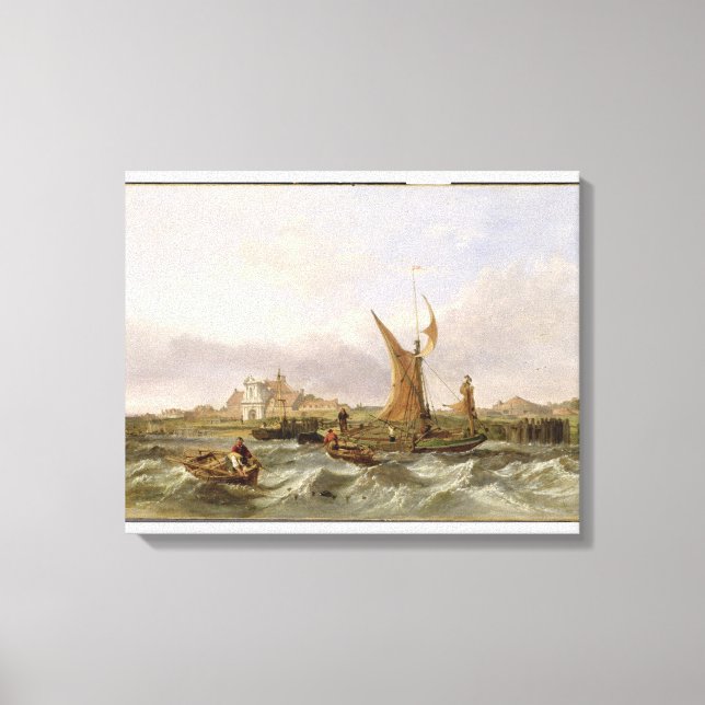 Tilbury Fort - Vind Against the Tide, 1853 (olja p Canvastryck (Framsida)