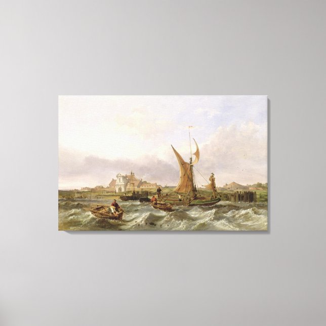 Tilbury Fort - Vind Against the Tide, 1853 (olja p Canvastryck (Framsida)