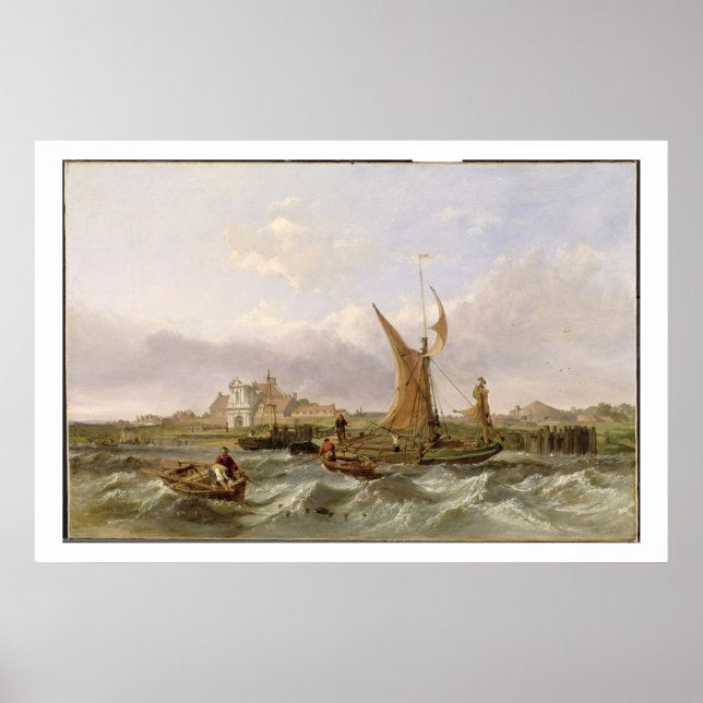 Tilbury Fort - Vind Against the Tide, 1853 (olja p Poster (Framsidan)