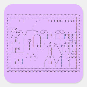 tilde.town ascii art-dekal fyrkantigt klistermärke