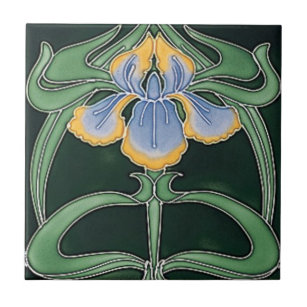Tile - Art nouveau Iris Kakelplatta