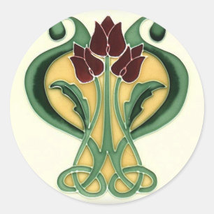 Tile art nouveau Ro Runt Klistermärke