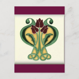 Tile art nouveau Ro Vykort