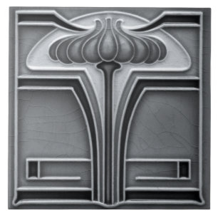 Tile art nouveau stil dekorativ fireplace kakelplatta