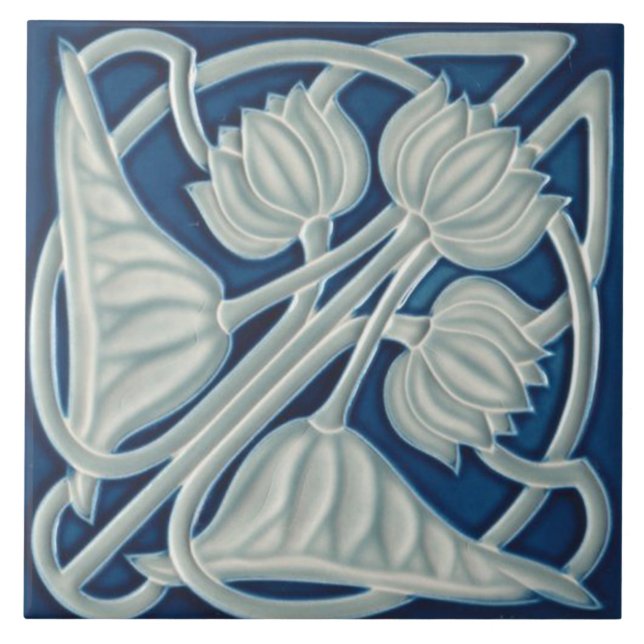Tile art nouveau stil dekorativ fireplace kakelplatta (Framsidan)