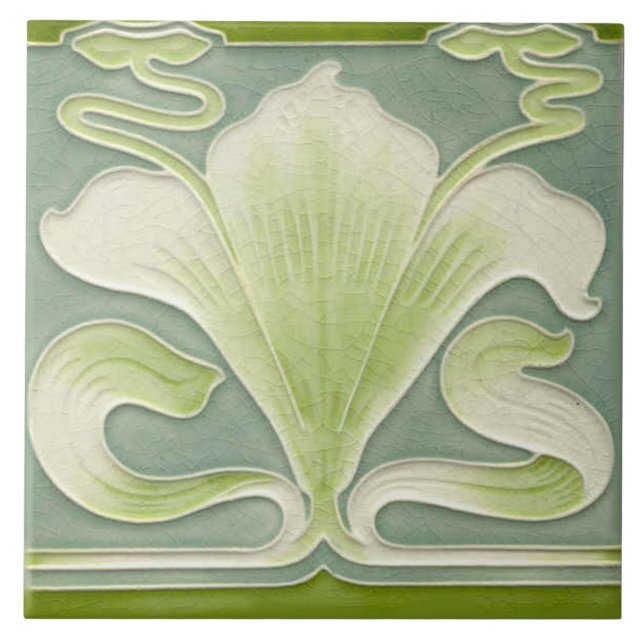 Tile art nouveau stil dekorativ fireplace kakelplatta (Framsidan)
