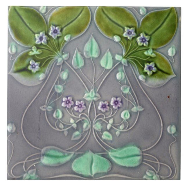 Tile art nouveau stil dekorativ fireplace kakelplatta (Framsidan)