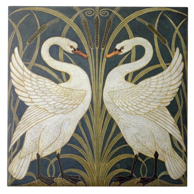 Tile art nouveau stil dekorativ fireplace kakelplatta (Framsidan)