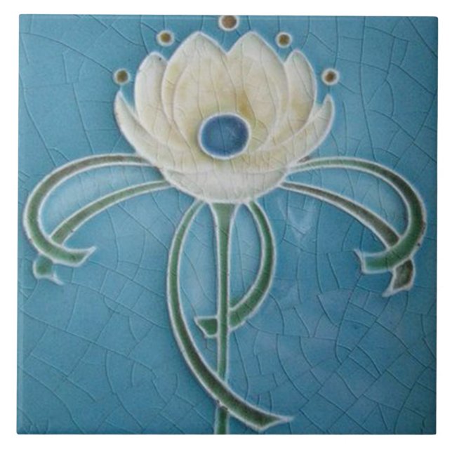 Tile art nouveau stil dekorativ fireplace kakelplatta (Framsidan)