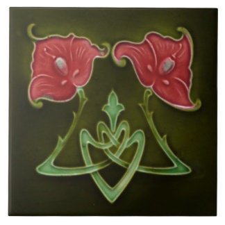 Tile art nouveau stil dekorativ fireplace kakelplatta