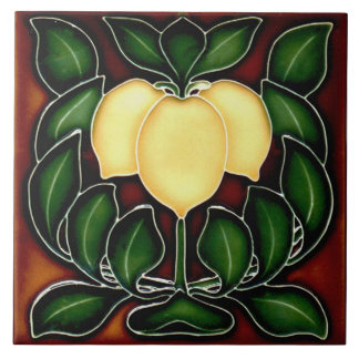 Tile art nouveau stil dekorativ fireplace kakelplatta
