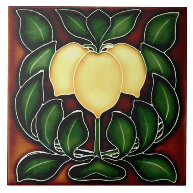 Tile art nouveau stil dekorativ fireplace kakelplatta (Framsidan)