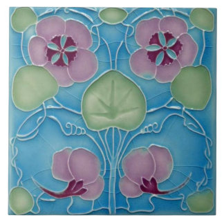 Tile art nouveau stil dekorativ fireplace kakelplatta