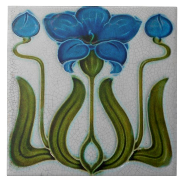 Tile art nouveau stil dekorativ fireplace kakelplatta (Framsidan)