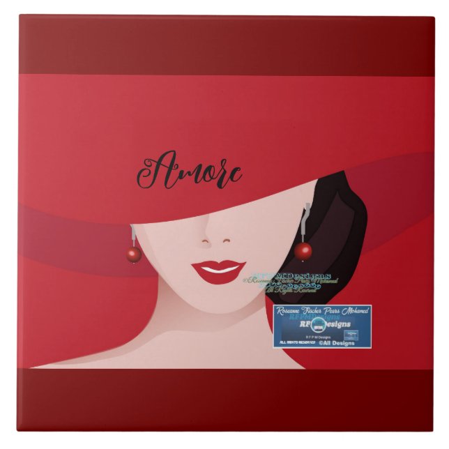 Tile Burgundy (Rouge Amore) RFPMDesigns ©️ 2024 Kakelplatta (Framsidan)