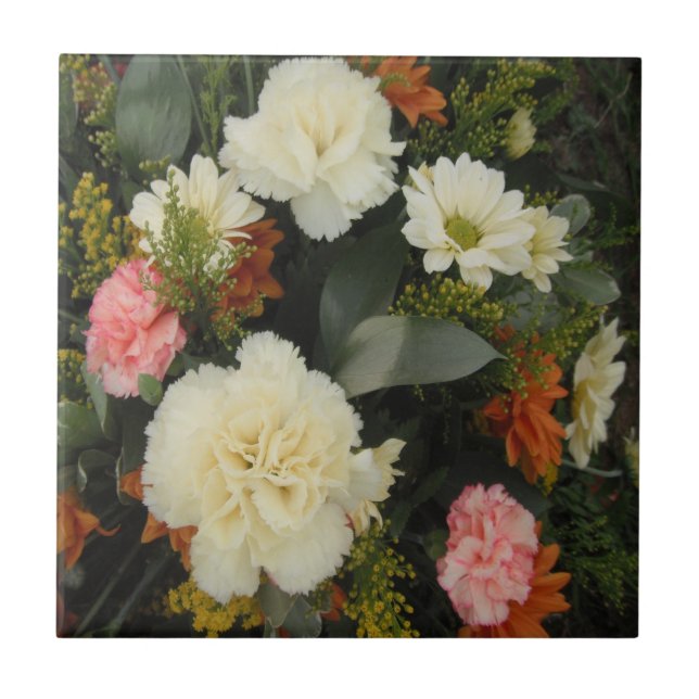 Tile Carnation Bouquet Kakelplatta (Framsidan)