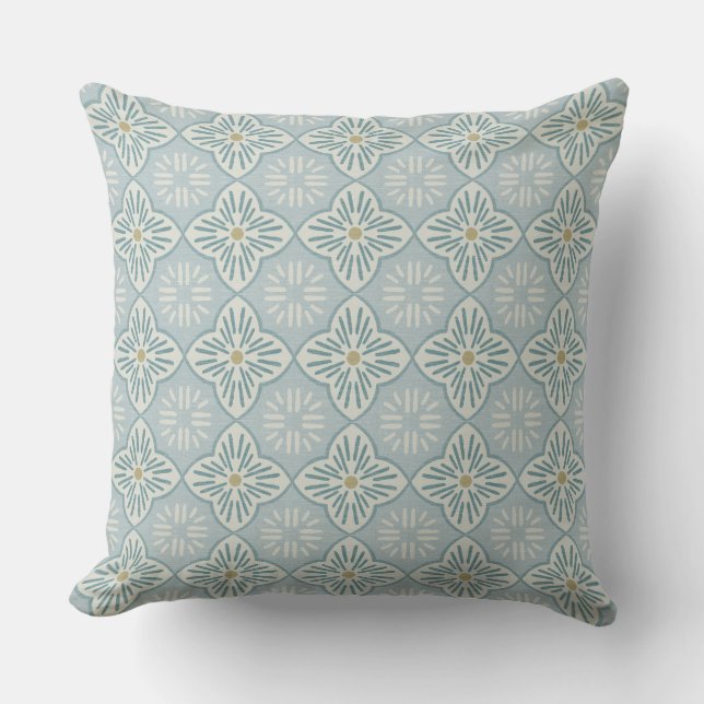Tile casablanca graphic in dusty blue pattern kudde (Framsida)