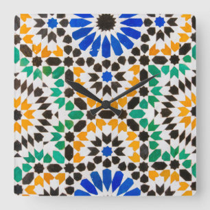 Tile dekoration i Bahia Palace Fyrkantig Klocka