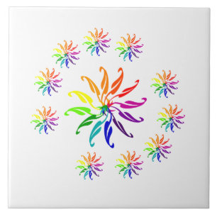 Tile - färgfulla Löv Motifs Kakelplatta