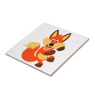 Tile för Cute Dancing Tecknad Fox Tile Kakelplatta