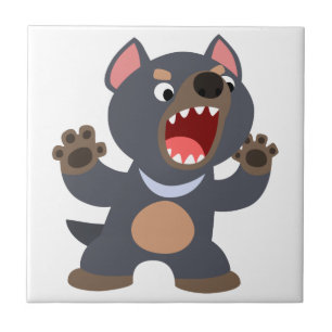 Tile för Cute Tecknad Tasmanian Djävulen Kakelplatta