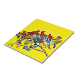 Tile Gult (Bird Träd) RFPMDesigns ©️ 2024 Kakelplatta