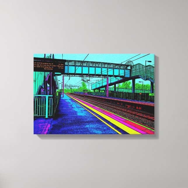 Tile Hill järnvägsstation Pop Art-stil Canvastryck (Framsida)