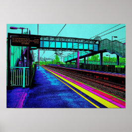 Tile Hill järnvägsstation Pop Art-stil Poster