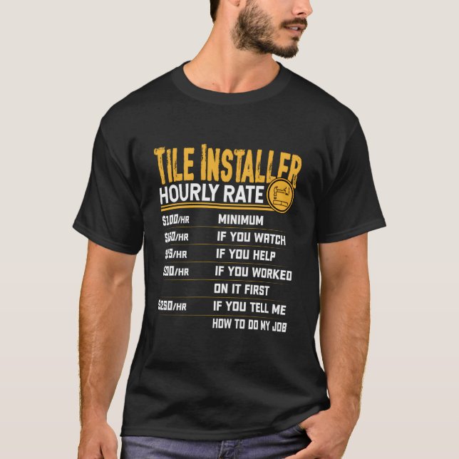 Tile Installer-enhet för timtaxering, enhetsbeteck T Shirt (Framsida)
