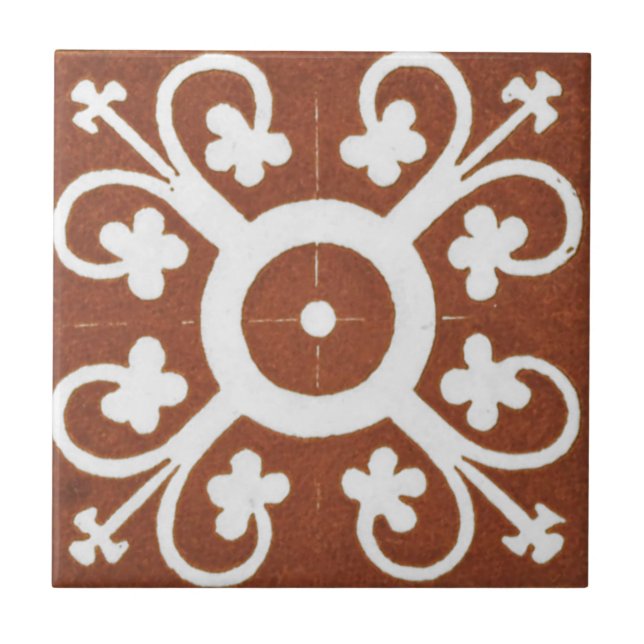 Tile Irish Ceramic Art Design Red Klöver Kakelplatta (Framsidan)