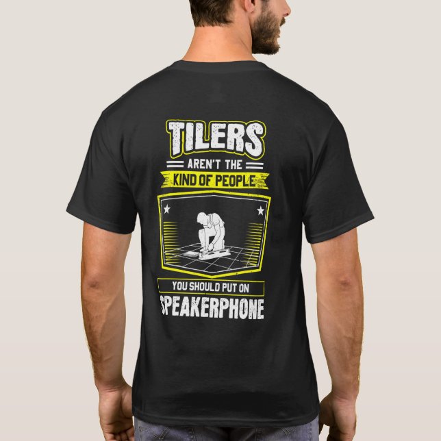 Tile Man Speakerphone Tile Setter Golv Tiler T Shirt (Baksida)