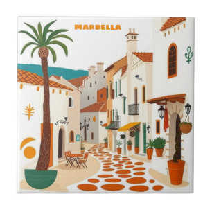 Tile Marbella City Spain Pub Home Decor Kakelplatta