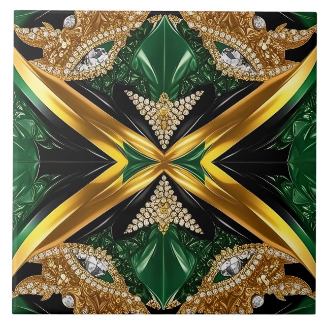 Tile med Jamaican Färg modern design Kakelplatta (Framsidan)